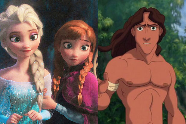 Elsa, Anna and Tarzan