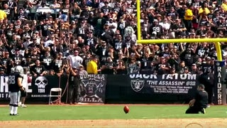 James Corden Tries to Kick an NFL Field Goal for Oakland Raiders – Find Out if He Scores (Video)