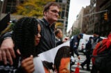 NEW YORK, NY - OCTOBER 24: Director Quentin Tarantino attends a protest to denounce police brutality in Manhattan October 24, 2015 in New York City. The rally is part of a three-day demonstration against officer-involved abuse and killing. (Photo by Kena Betancur/Getty Images)