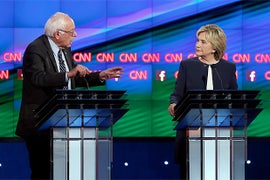 Hillary Clinton, Bernie Sanders Come Out Swinging in First Democratic Debate