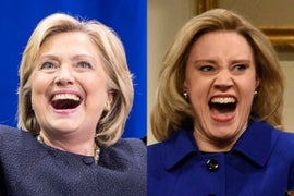 Hillary Clinton Congratulates Kate McKinnon on Her Emmy Win
