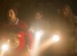 Allison Tolman, Adam Scott and Toni Colette in "Krampus"