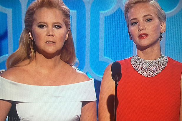 Amy Schumer Jennifer Lawrence present at Golden Globes Amy Schumer Jennifer Lawrence present at Golden Globes