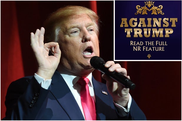 Donald Trump and National Review cover