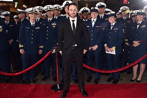 Josh Stewart with US Coast Guard at The Finest Hours premiere