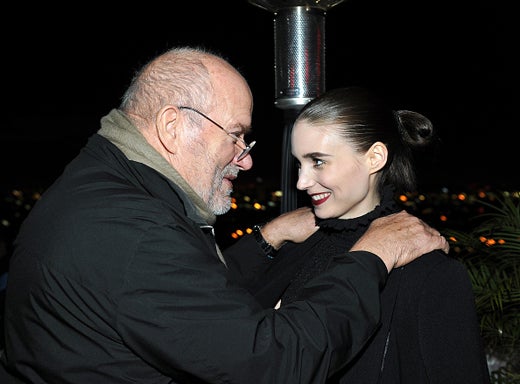 LOS ANGELES, CA - JANUARY 07: Photographer Peter Lindbergh (L) and actress Rooney Mara attend the W Magazine celebration of the 'Best Performances' Portfolio and The Golden Globes with Audi and Dom Perignon at Chateau Marmont on January 7, 2016 in Los Angeles, California. (Photo by Donato Sardella/Getty Images for W Magazine)