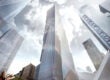 The 2 World Trade Center building in Manhattan 9/11