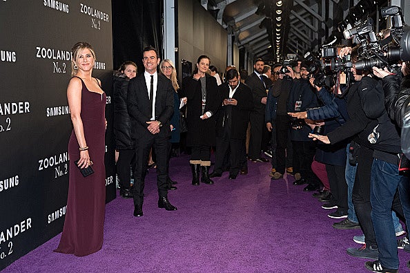 ennifer Aniston and Justin Theroux at Zoolander 2 premiere