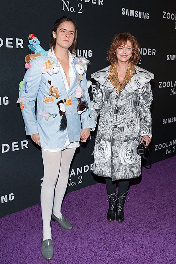 Miles Robbins and Susan Sarandon at Zoolander 2 premiere 