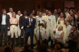 Grammys: Watch ‘Hamilton’ Star Lin-Manuel Miranda Rap the Night’s Best Speech (Video)