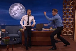 UFC Fighter Conor McGregor Almost Takes Conan O’Brien’s Head Off With Spin Kick (Video)