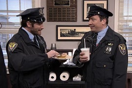 Jake Gyllenhaal and Jimmy Fallon Get Messy at the ‘Point Pleasant Police Department’ (Video)