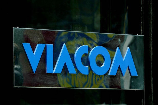 Viacom's logo outside its headquarters