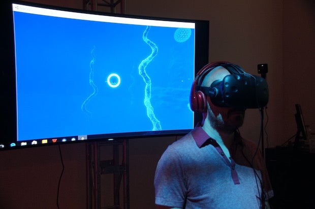 A viewer explores Deep VR at Tribeca Film Fest