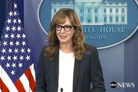 Allison Janney Reprises ‘West Wing’ Character for White House Press Briefing (Video)