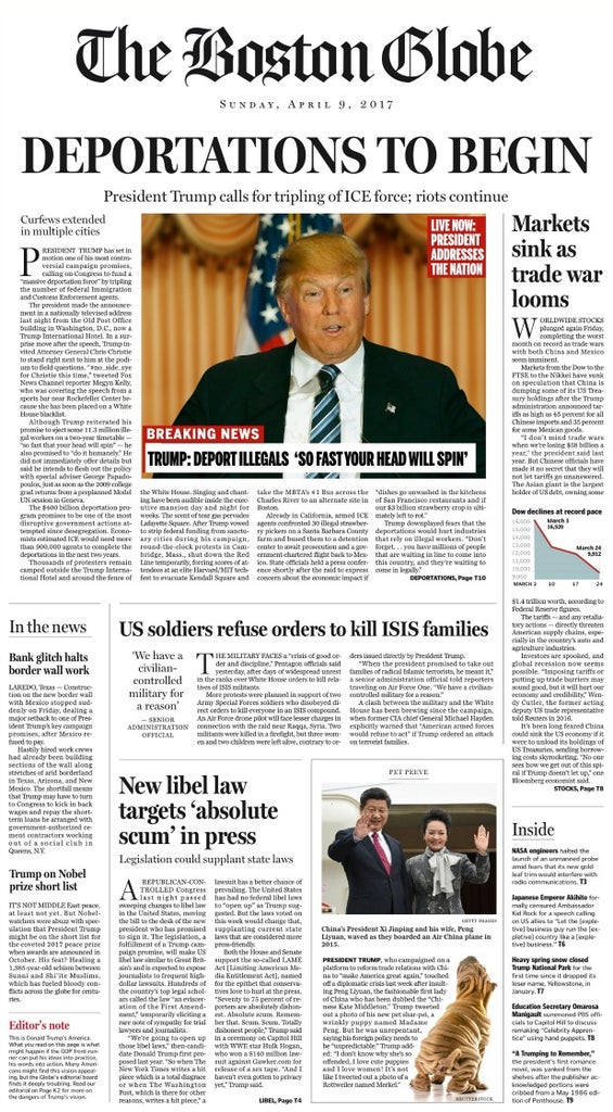 boston globe trump front page