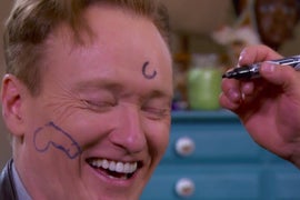 Watch Seth Rogen, Zac Efron Draw Penises on Conan O’Brien’s Face (Video)