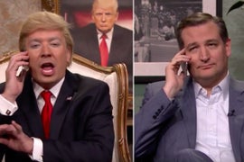 Jimmy Fallon’s Donald Trump Calls Ted Cruz to Brag About His Larger ‘Trump Tower’ (Video)