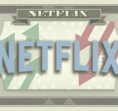 Netflix logo on the iconography of a dollar bill