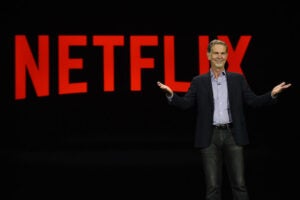Netflix CEO Reed Hastings delivers a keynote address at CES 2016