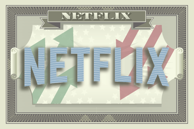 Netflix logo on the iconography of a dollar bill