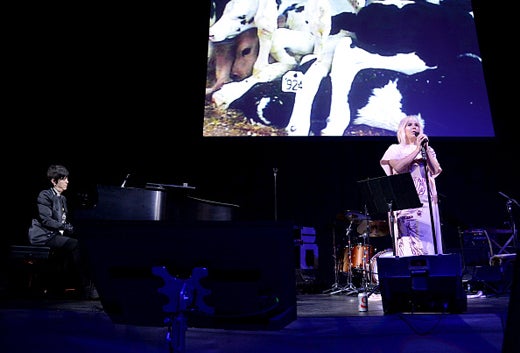 HOLLYWOOD, CA - MAY 07: Honoree Diane Warren (L) and singer Kesha perform onstage during The Humane Society of the United States' to the Rescue Gala at Paramount Studios on May 7, 2016 in Hollywood, California. (Photo by Michael Kovac/Getty Images for The Humane Society Of The United State )