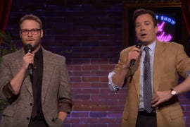 Seth Rogen, Jimmy Fallon Perform Stand-Up Comedy Written by Kids (Video)