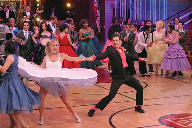 Julianne Hough and Aaron Tveit in Grease Live