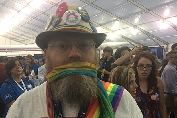 Bernie Sanders supporter at Democratic Convention