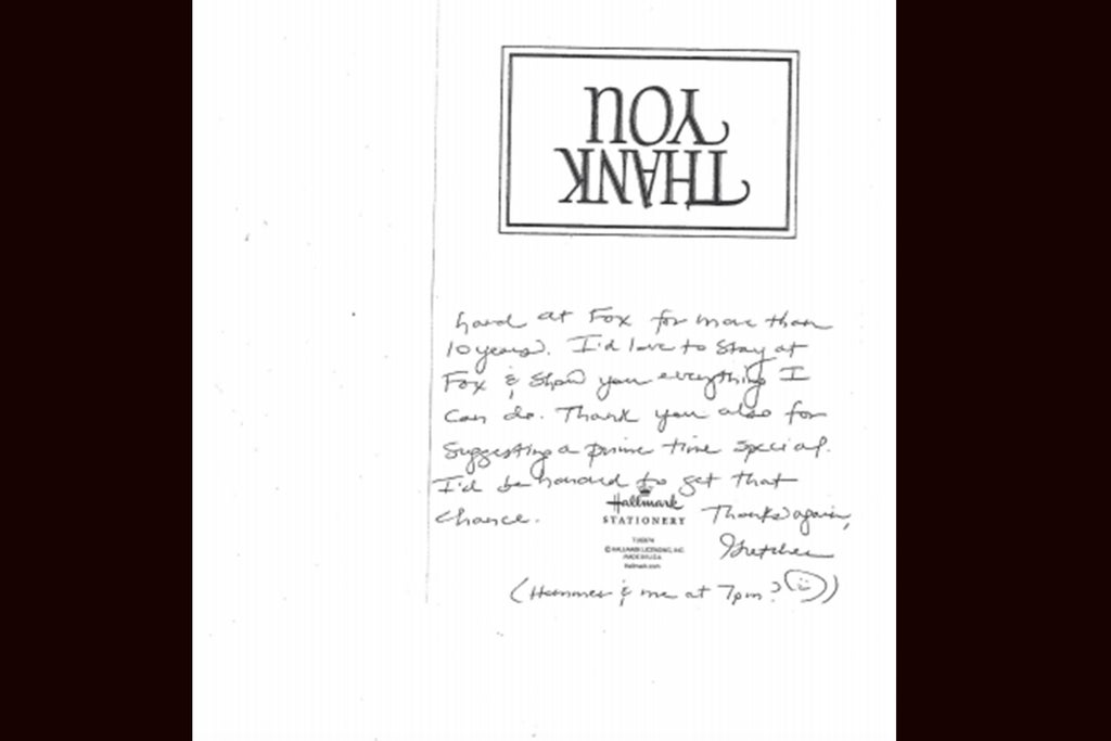 Gretchen Carlson Thank You Letter