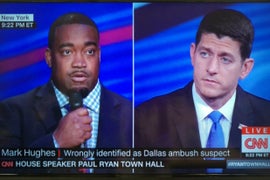 Mark Hughes, Dallas False Suspect, Asks Paul Ryan About Gun Control