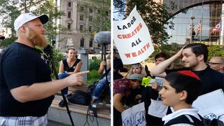 Watch Anti-Trump Mob Debate Lone Trump Supporter at RNC (Video)