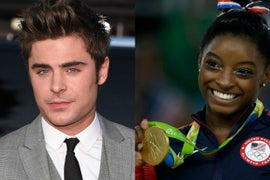 Simone Biles (Finally) Meets Zac Efron, Gets a Kiss (Photos)