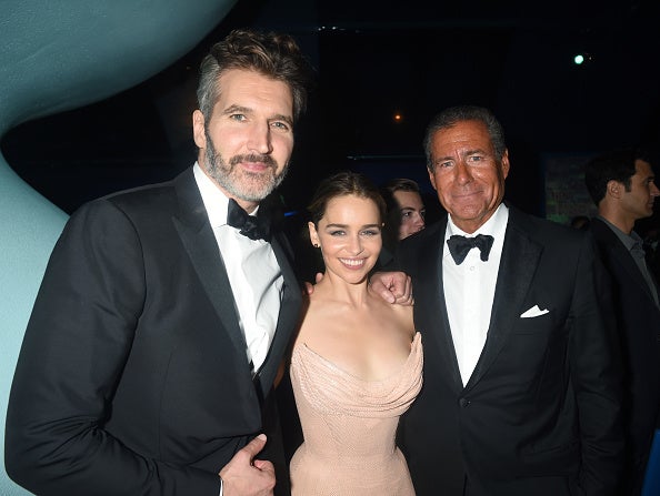 David Benioff, actress Emilia Clarke and Chairman & CEO, HBO, Richard Plepler David Benioff, actress Emilia Clarke and Chairman & CEO, HBO, Richard Plepler