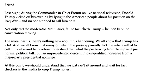 Hillary Clinton email Matt Lauer donations 