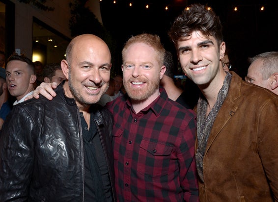 John Varvatos, actor Jesse Tyler Ferguson, and co-host Justin Mikita John Varvatos, actor Jesse Tyler Ferguson, and co-host Justin Mikita