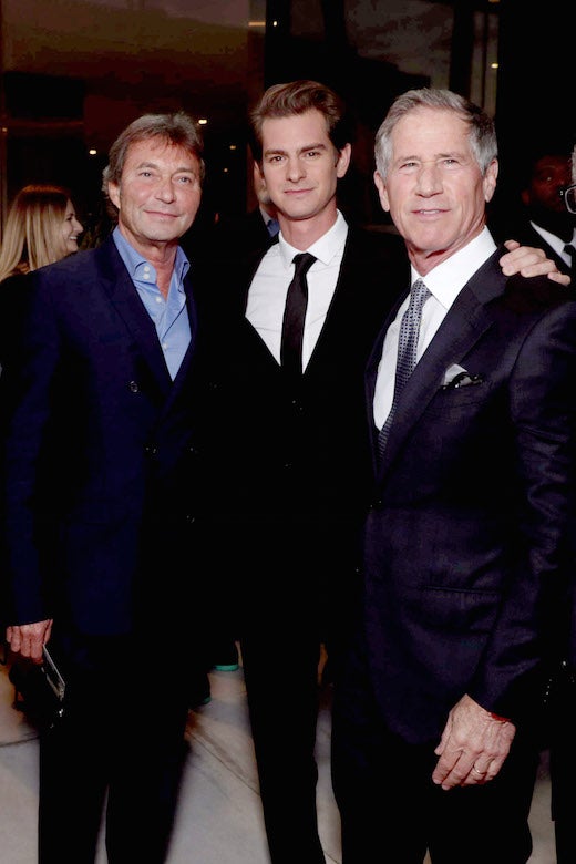 Patrick Wachsberger, Co-Chairman, Lionsgate Motion Picture Group, Andrew Garfield and Jon Feltheimer
