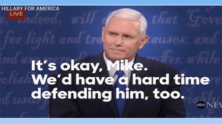 Clinton Campaign Ad Mashes Up All the Things Mike Pence Denied Trump Ever Said (Video)