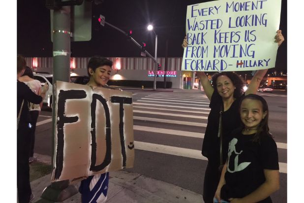 not my president protest los angeles donald trump hillary clinton election