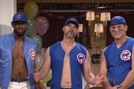 ‘SNL’: Watch Aidy Bryant Live Best Life as a Dead Grandma with Chicago Cubs Strippers (Video)