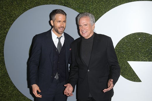LOS ANGELES, CA - DECEMBER 08: Actors Ryan Reynolds and Warren Beatty attend the 2016 GQ Men of the Year Party at Chateau Marmont on December 8, 2016 in Los Angeles, California. (Photo by Jesse Grant/Getty Images)