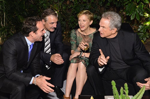 LOS ANGELES, CA - DECEMBER 08: (L-R) Actors Jason Patric, Chris Noth, Annette Bening, and Warren Beatty attend the 2016 GQ Men of the Year Party at Chateau Marmont on December 8, 2016 in Los Angeles, California. (Photo by Stefanie Keenan/Getty Images for GQ)