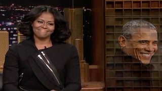 Michelle Obama Writes ‘Thank You Notes’ With Jimmy Fallon to Barack, Inauguration Day (Video)