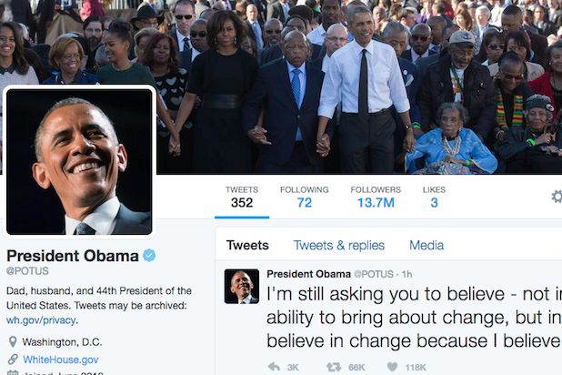 obama twiiter page