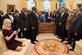 Kellyanne Conway Puts Her Feet Up in Oval Office, Twitter Goes Berserk