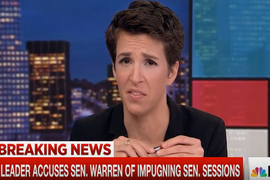 Elizabeth Warren Calls Rachel Maddow to Explain Being Silenced By the Senate (Video)