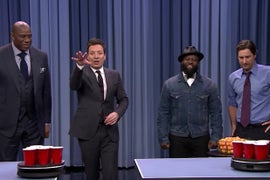Magic Johnson Somehow Loses to Luke Wilson in ‘Tonight Show’ Beer Pong (Video)