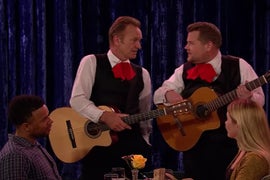 James Corden and Sting Duel It Out as Singing Waiters (Video)