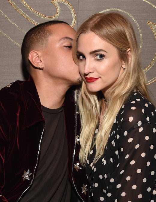 LOS ANGELES, CA - MARCH 16: Actor Evan Ross (L) and singer Ashlee Simpson attend day one of TAO, Beauty + Essex, Avenue + Luchini LA Grand Opening on March 16, 2017 in Los Angeles, California. (Photo by Michael Kovac/Getty Images for TAO)