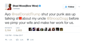 bow wow tweet trump snoop dogg